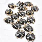 10pcs Owl Silver Crystal Rhinestone Earring Charms