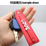 10pcs PU Leather Key Chain With 8mm Belt For Slide Charm Slide Letters