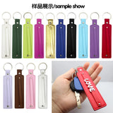 10pcs PU Leather Key Chain With 8mm Belt For Slide Charm Slide Letters