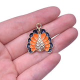 10pcs Peacock Silver Crystal Charms Jewelry Earring Making Findings