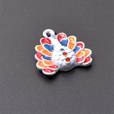 10pcs Peacock Silver Crystal Charms Jewelry Earring Making Findings