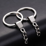 10pcs Polished Silver 30mm Keyring Split Ring Short Chain Key Ring