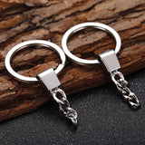 10pcs Polished Silver 30mm Keyring Split Ring Short Chain Key Ring