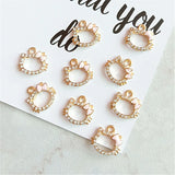 10pcs Rhinestone Kitty Charms Zinc Alloy Earrings Pendants DIY Jewelry
