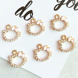 10pcs Rhinestone Kitty Charms Zinc Alloy Earrings Pendants DIY Jewelry