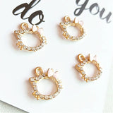 10pcs Rhinestone Kitty Charms Zinc Alloy Earrings Pendants DIY Jewelry