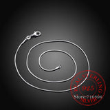925 Silver Snake Chain Necklace 1mm 16-30in