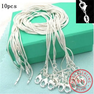 925 Sterling Silver Snake Chain 1mm Necklace 16-30inch