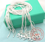 925 Silver Snake Chain Necklace 1mm 16-30in