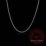 925 Silver Snake Chain Necklace 1mm 16-30in