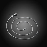 925 Sterling Silver Snake Chain 1mm Necklace 16-30inch