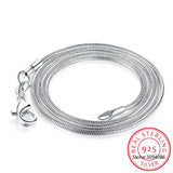 925 Sterling Silver Necklace Snake Chain 2MM 16-30inch Necklace