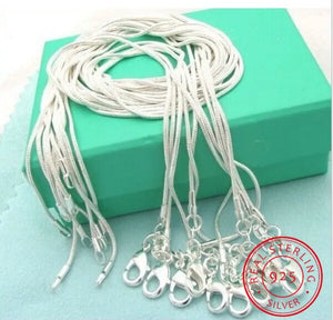 925 Sterling Silver Necklace Snake Chain 2MM 16-30inch Necklace