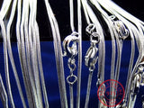 925 Sterling Silver Necklace Snake Chain 2MM 16-30inch Necklace
