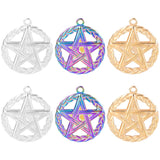 10pcs Punk Pentagram Star Stainless Steel Charm Pendant DIY Necklace Jewelry