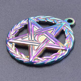 10pcs Punk Pentagram Star Stainless Steel Charm Pendant DIY Necklace Jewelry