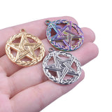 10pcs Punk Pentagram Star Stainless Steel Charm Pendant DIY Necklace Jewelry