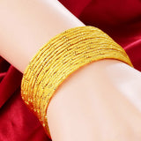 10pcs Pure Bangle Bracelet for Women Wedding Bridal Jewelry
