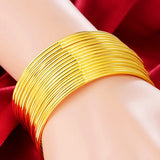 10pcs Pure Bangle Bracelet for Women Wedding Bridal Jewelry