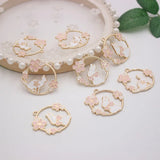 10pcs Rabbit Cat Flower Enamel Dangle Charms for DIY Jewelry