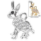 10pcs/lot Rabbit Silver Crystal Rhinestone Charms Double Circles Earring