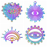 10pcs Evil Eye Stainless Steel Necklace Heart Pendant DIY Jewelry Making