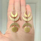 10pcs Raw Brass Moon Crescent Pendant Double Horn Charm For Jewelry Making