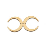 10pcs Raw Brass Moon Crescent Pendant Double Horn Charm For Jewelry Making