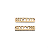 10pcs Raw Brass Moon Phase Rectangle Charms for DIY Earrings Making