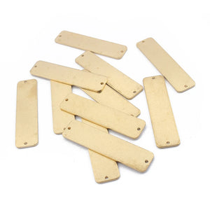 10pcs Raw Brass Rectangle Bar Pendant Charms for DIY Bracelet Necklace