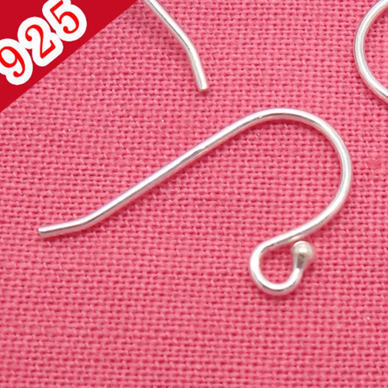 10pcs 925 Sterling Silver 9x11mm Earring Ear Hook Accessories