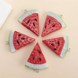 10pcs Resin Watermelon Charms Summer Fruit Pendants for DIY Earrings Necklace