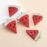 10pcs Resin Watermelon Charms Summer Fruit Pendants for DIY Earrings Necklace