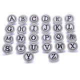 10pcs Rhinestone Letters Metal Round Snap Buttons A-S DIY Jewelry Findings