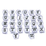 10pcs Rhinestone Letters Metal Round Snap Buttons A-S DIY Jewelry Findings