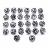 10pcs Rhinestone Letters Metal Round Snap Buttons A-S DIY Jewelry Findings