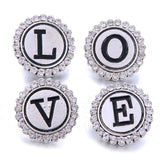 10pcs Rhinestone Letters Metal Round Snap Buttons A-S DIY Jewelry Findings