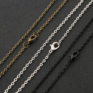 10pcs/lot Flat Cable Link Necklace Chain 2x3mm Rhodium Bronze DIY Jewelry Making