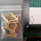 10pcs Alloy Rhombus Bezel Charms for Jewelry Making
