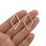 10pcs Alloy Rhombus Bezel Charms for Jewelry Making
