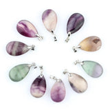10pcs Rock Quartz Water Drop Pendulums Clear Crystal Chakra Healing Beads