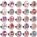 10pcs Rose Plated Car Aromatherapy Diffuser Perfume Essential Oil Locket Pendant