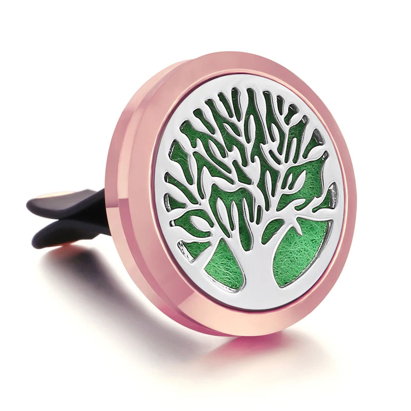 10pcs Rose Plated Car Aromatherapy Diffuser Perfume Essential Oil Locket Pendant