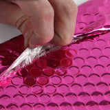 10pc Rose Pink Bubble Bags 15*13cm Metallic Padded Mailers
