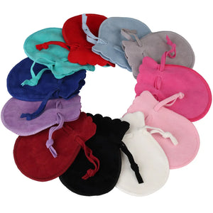10pcs Velvet Gift Bags Wedding Jewelry Packaging Drawstring Jewelry Bag