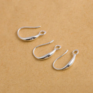 10pcs S925 Sterling Silver Earring Hooks 14.5x7mm Leverback French Wire