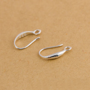 10pcs S925 Sterling Silver Earring Hooks 14.5x7mm Leverback French Wire