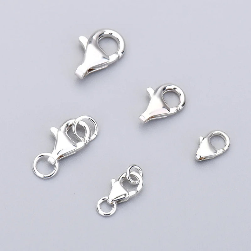 10pcs S925 Sterling Silver Water Drop Lobster Buckle DIY Jewelry Accessories
