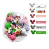10pcs Silicone Mouse Sunflower Teether Toy Soft Chew DIY Necklace Perle