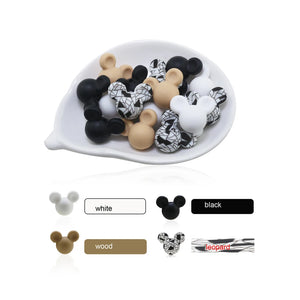 10pcs Silicone Mouse Sunflower Teether Toy Soft Chew DIY Necklace Perle